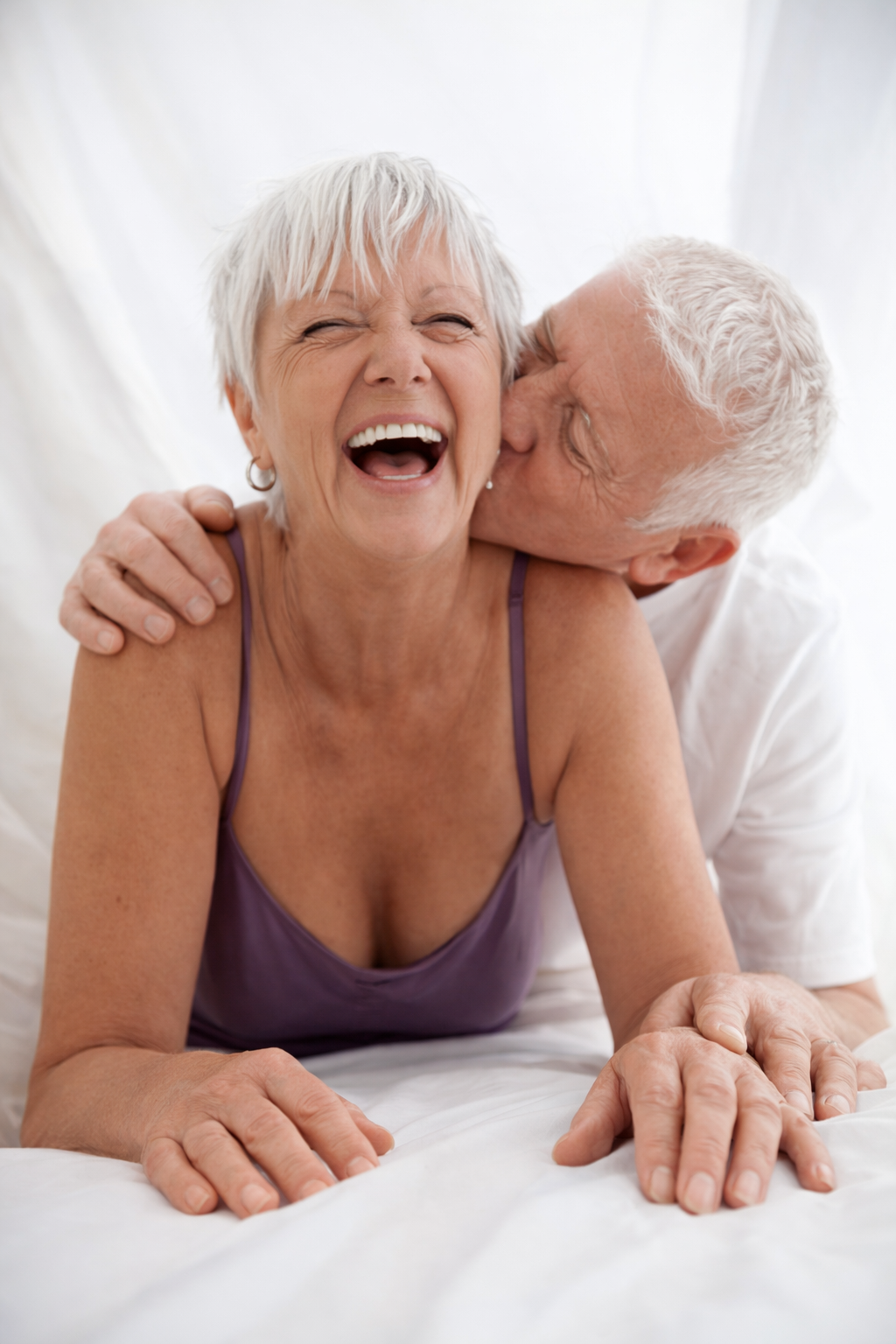 Happy senior couple reconnecting